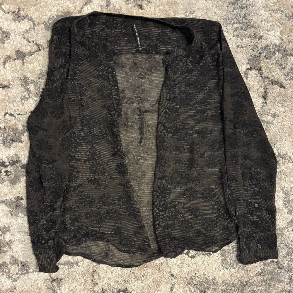 Black Floral Sheer Blouse